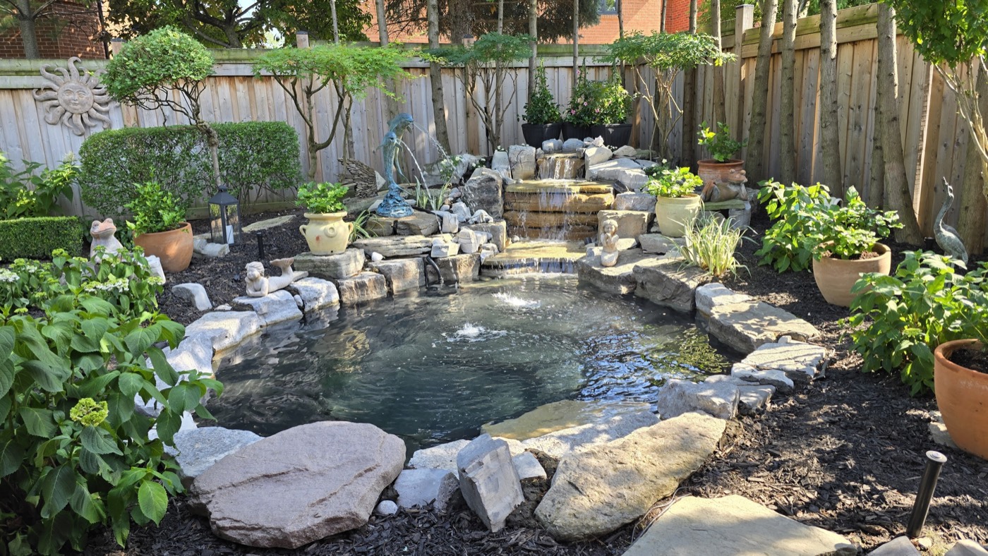Large landscape water feature by Tropic Ponds